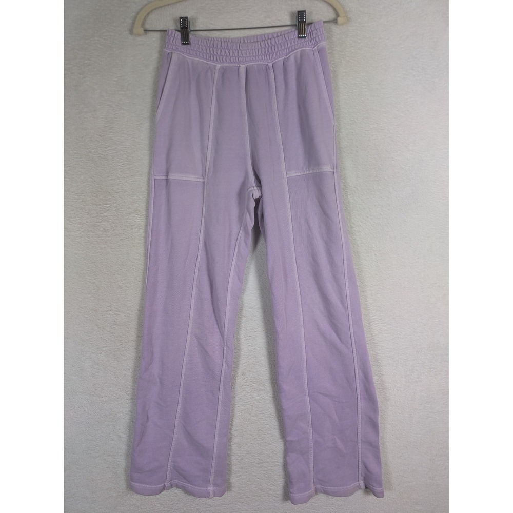 Aerie Sweatpants Women's XS Purple Wide Leg High Rise Seam Detail Loungewear